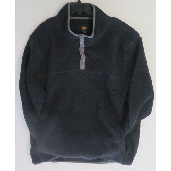 Lee LM31LK159 Men's Sz XL Charcoal Heather Sherpa Fleece 1/4 Snap Pullover $70 - Picture 7 of 7